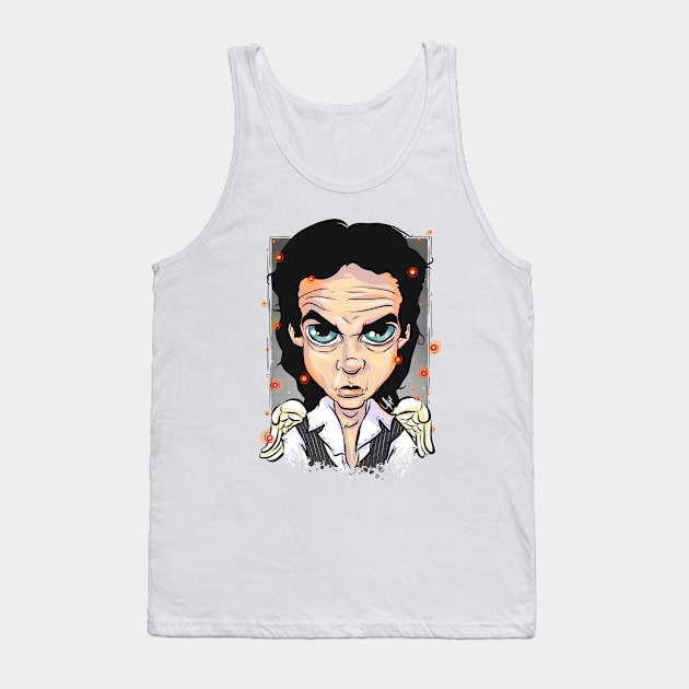 Pop Culture Caricature #18 - Nick Cave Tank Top by yazgar